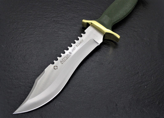 Aitor 16009 Oso Blanco Stainless Clip Point Fixed Blade Knife with Green Textured Polymer Handle