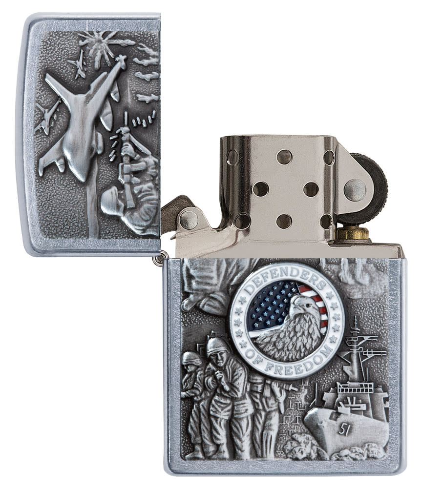 Zippo Joined Forces Military Emblem Chrome Lighter – Made in USA - Shop now at Mjoutdoorsgear UK