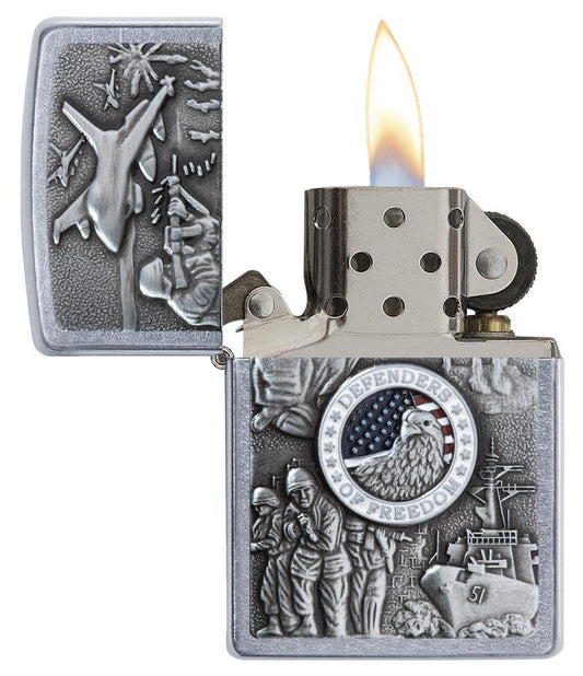 Zippo Joined Forces Military Emblem Chrome Lighter –  Made in USA - Shop now at Mjoutdoorsgear UK