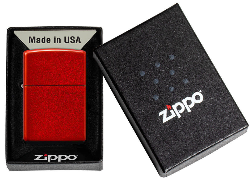 Zippo Metallic Red Windproof Lighter – Made in USA - Shop now at Mjoutdoorsgear UK