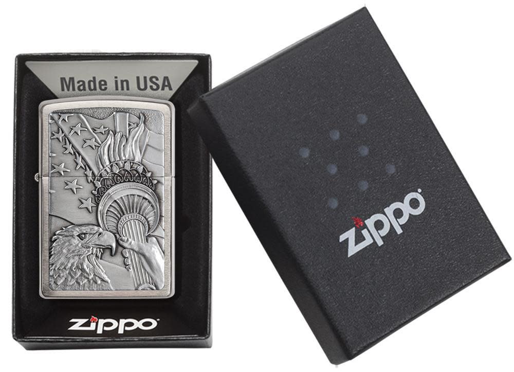 Zippo Patriotic Eagle Emblem Windproof Lighter – Made in USA - Shop now at mjoutdoorsgear UK