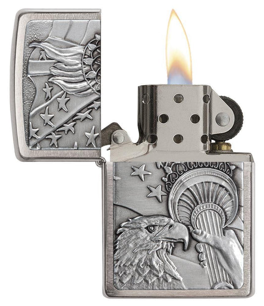 Zippo Patriotic Eagle Emblem Windproof Lighter – Made in USA - Shop now at mjoutdoorsgear UK