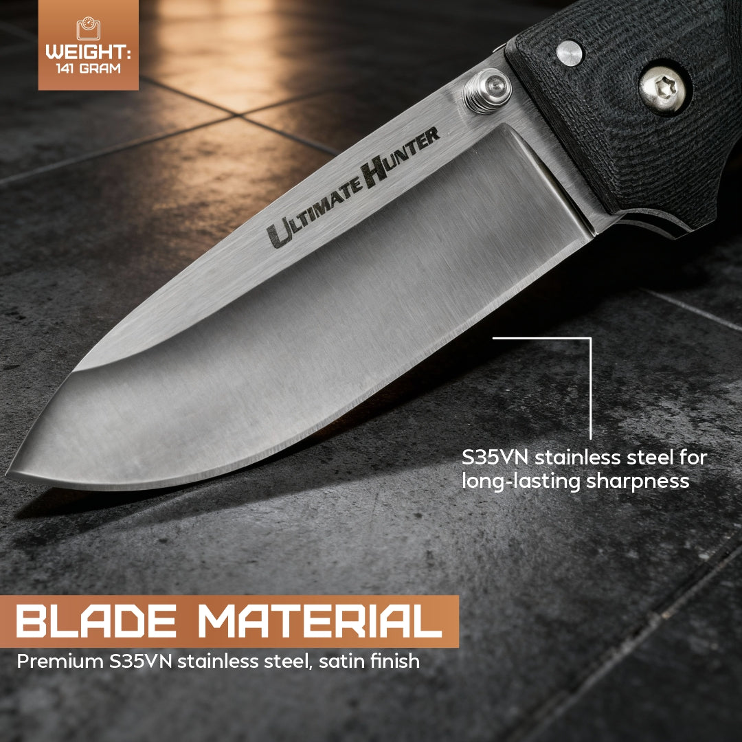 Cold Steel Ultimate Hunter Black Folding Knife – S35VN Steel