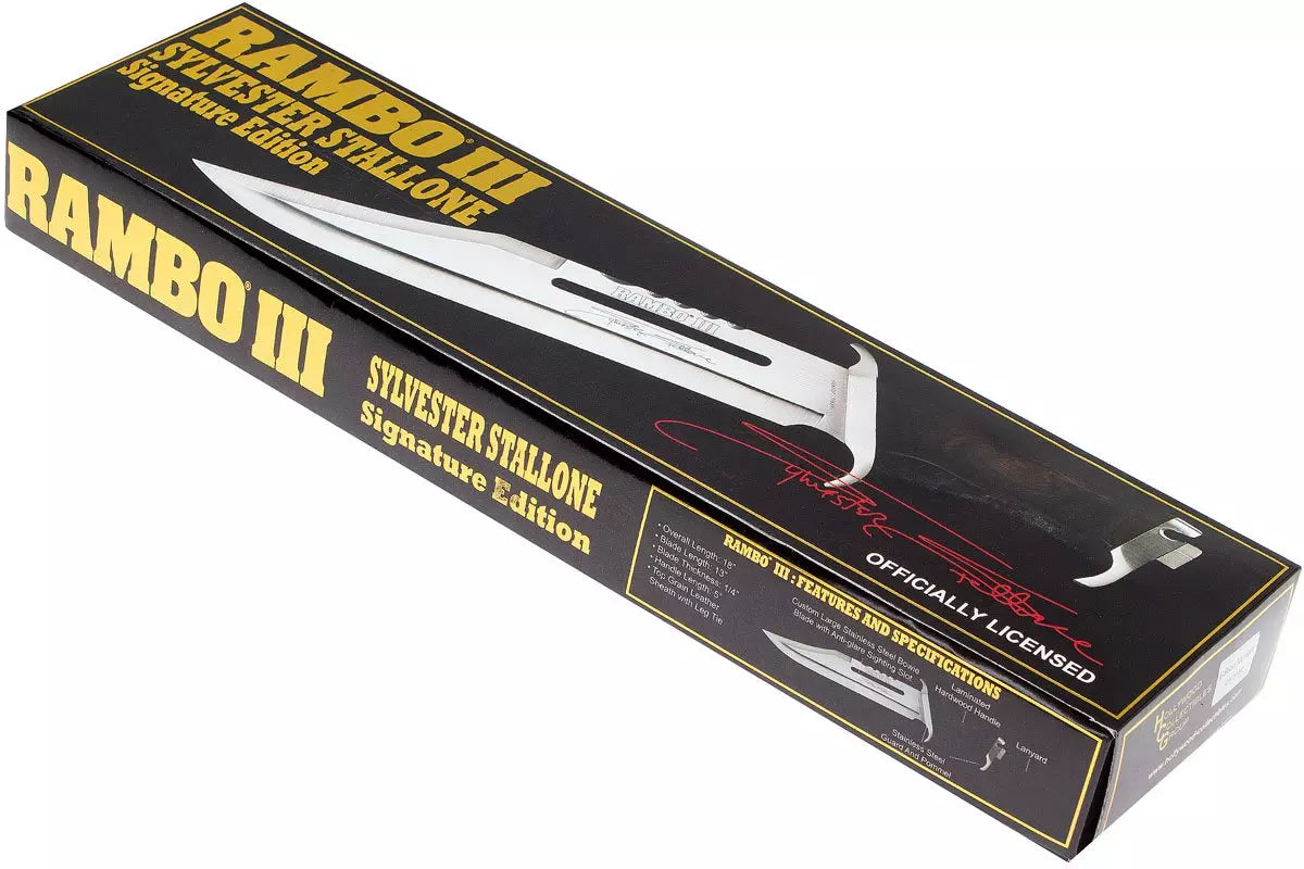 RAMBO knife Rambo 3 Signature Edition with wooden handle, 9297