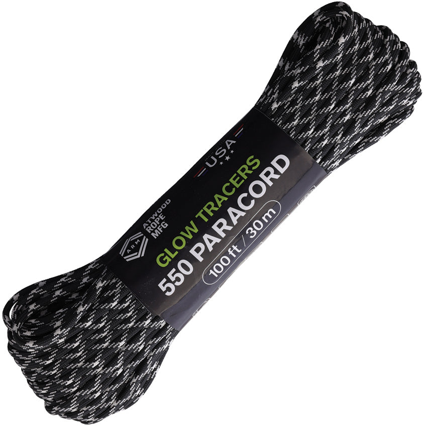 Atwood Rope MFG 550 Paracord Black/Glow - paracord accessory - image 1