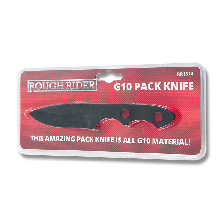 Rough Rider 1814 Fixed Blade Knife with One Piece Black G10 Construction