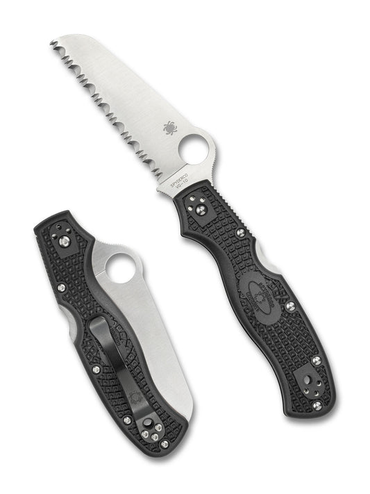 Spyderco Rescue 3 Thin Blue Line Folding Knife – C14FSBKBL3