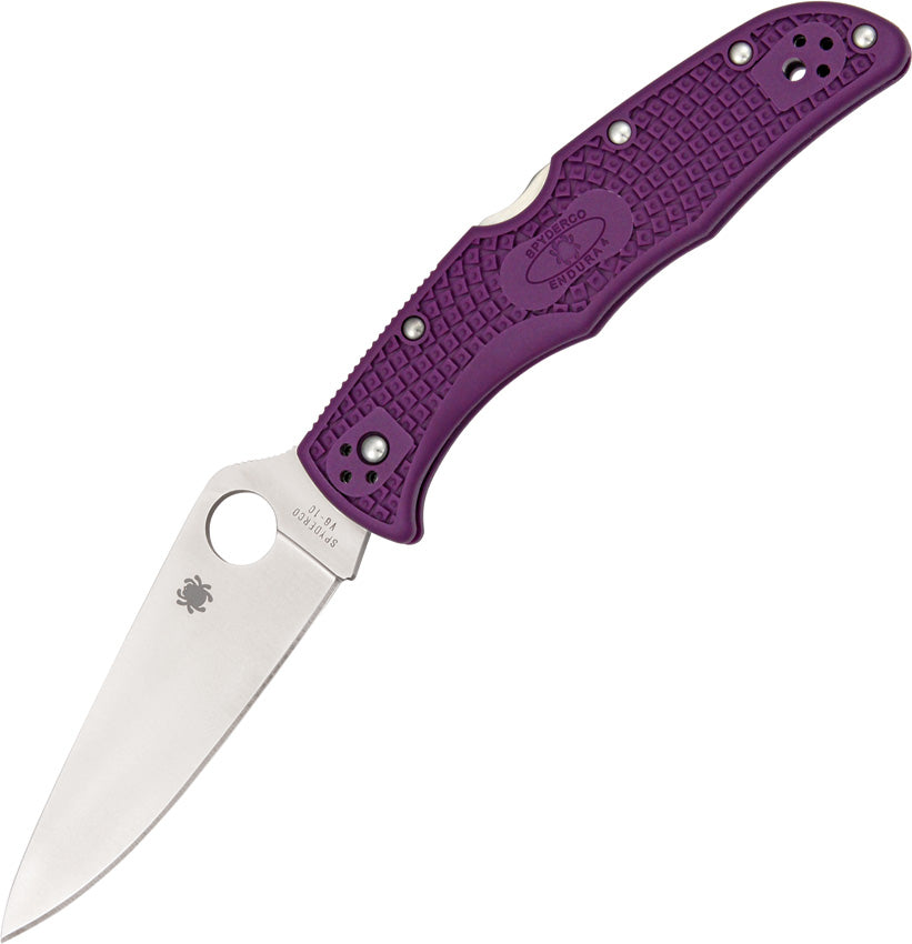 Spyderco Endura 4 Lockback Purple C10FPPR by Spyderco – available for sale in the UK at Mjoutdoorsgear