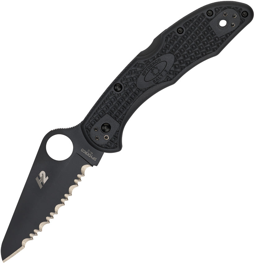 Spyderco Salt 2 Lockback Serrated C88SBBK2 by Spyderco - Premium Folding Knife for Sale in UK