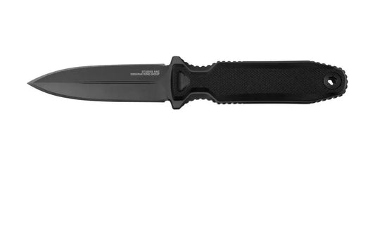 SOG 17610157 Pentagon FX Covert Black TiNi Fixed Blade Knife Black Handles