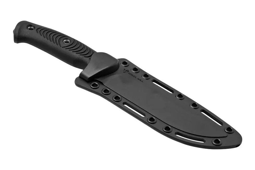 Steel Will Roamer R305 Black TPE D2 Steel Fixed Blade Knife w/ Sheath R3051BK