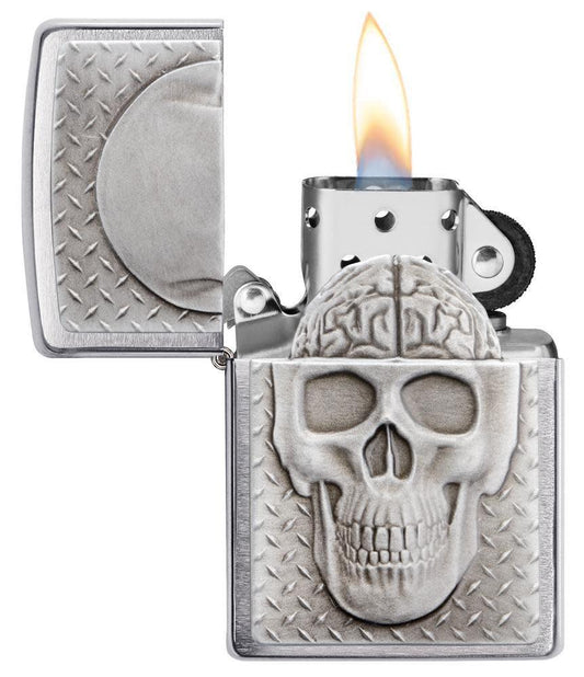 Zippo Skull with Brain Surprise Windproof Lighter