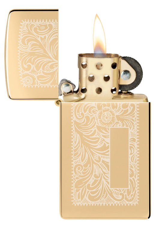 Slim® High Polish Brass Venetian® Windproof Lighter – Zippo UK
