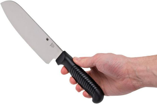Spyderco 6" Santoku Knife Black Sermollan – Precision, Balance, and Control