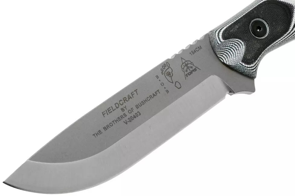 TOPS Knives B.O.B. Fieldcraft 154CM White/Black G10 BROS-154-WB bushcraft knife