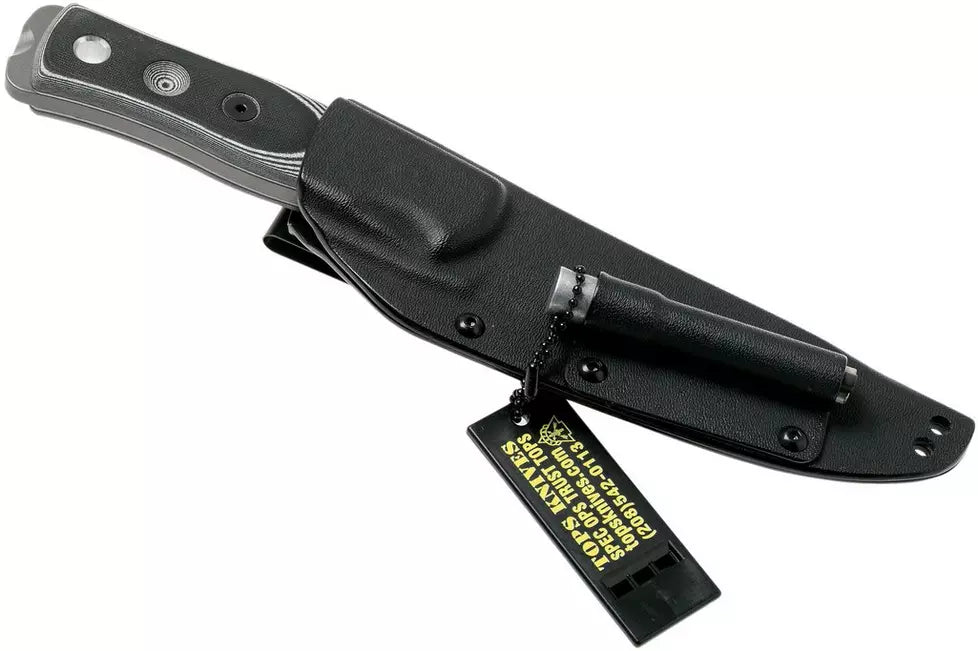 TOPS Knives B.O.B. Fieldcraft 154CM White/Black G10 BROS-154-WB bushcraft knife