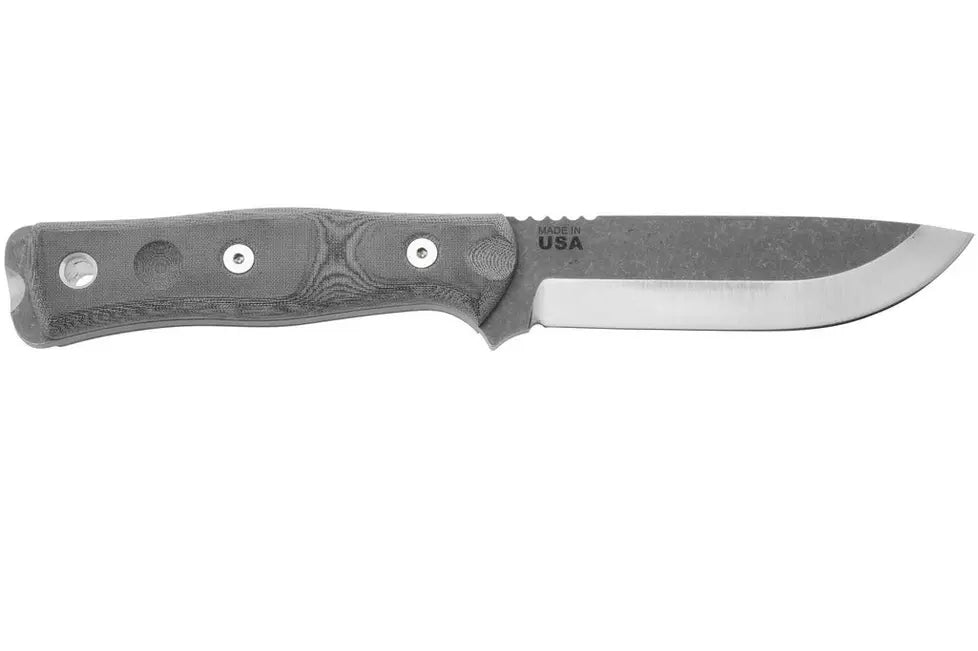TOPS Knives Fieldcraft B.O.B. BROS-TBF BLM, 1095 Tumbled Finish, Black Linen Micarta, bushcraft knife, Brothers Of Bushcraft design