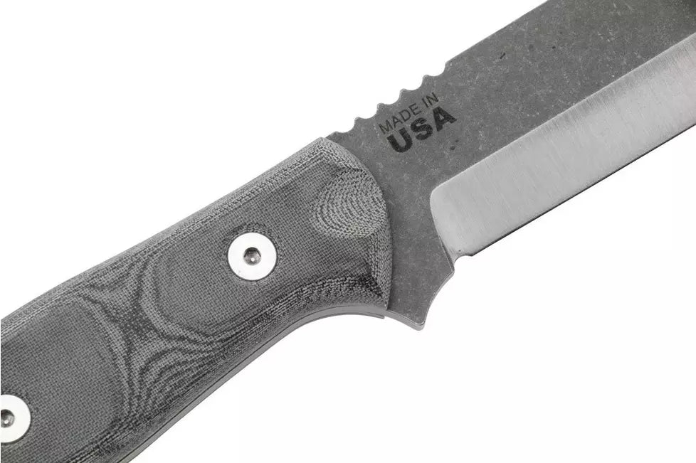 TOPS Knives Fieldcraft B.O.B. BROS-TBF BLM, 1095 Tumbled Finish, Black Linen Micarta, bushcraft knife, Brothers Of Bushcraft design