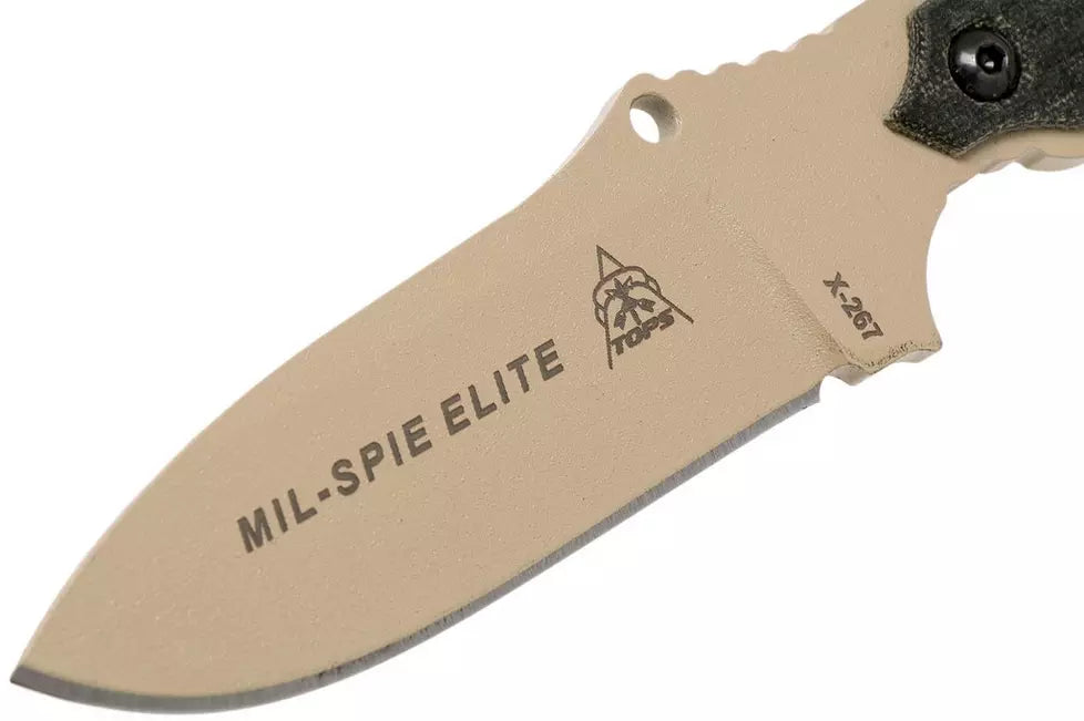 TOPS Mil-SPIE Elite Black Canvas Micarta MIL3-ELITE survival knife