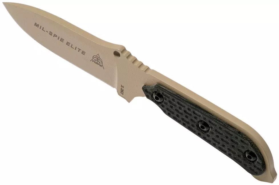 TOPS Mil-SPIE Elite Black Canvas Micarta MIL3-ELITE survival knife