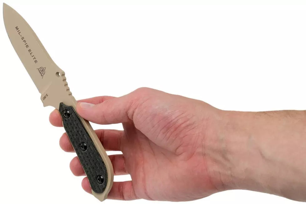 TOPS Mil-SPIE Elite Black Canvas Micarta MIL3-ELITE survival knife