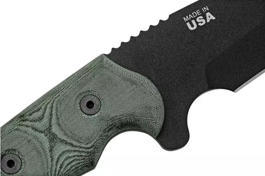 TOPS Knives Dart Fixed Blade Knife 5160 Steel (7" Black Plain) DART-002