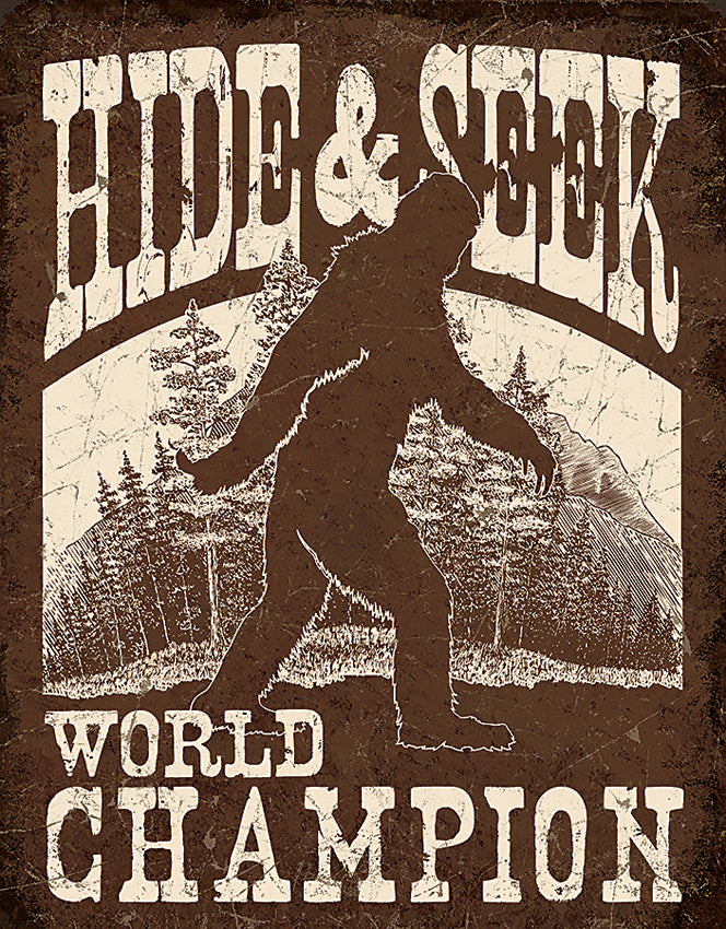 Tin Signs Bigfoot Hide & Seek - outdoor gear storage - image 1