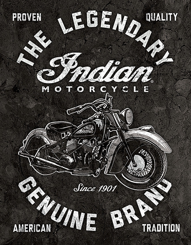 Tin Signs Legendary Indian Motorcycle - outdoor gear storage - image 1