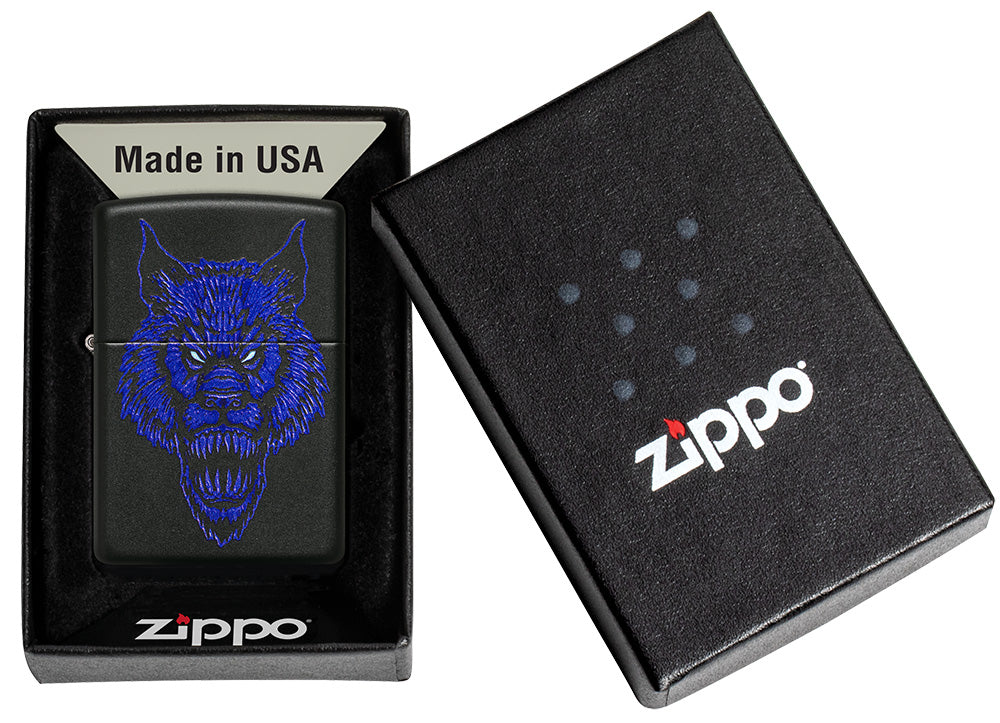 Zippo Werewolf Design Black Matte Windproof Lighter – Made in USA - Shop now at Mjoutdoorsgear UK