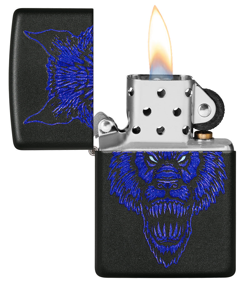 Zippo Werewolf Design Black Matte Windproof Lighter – Made in USA - Shop now at Mjoutdoorsgear UK