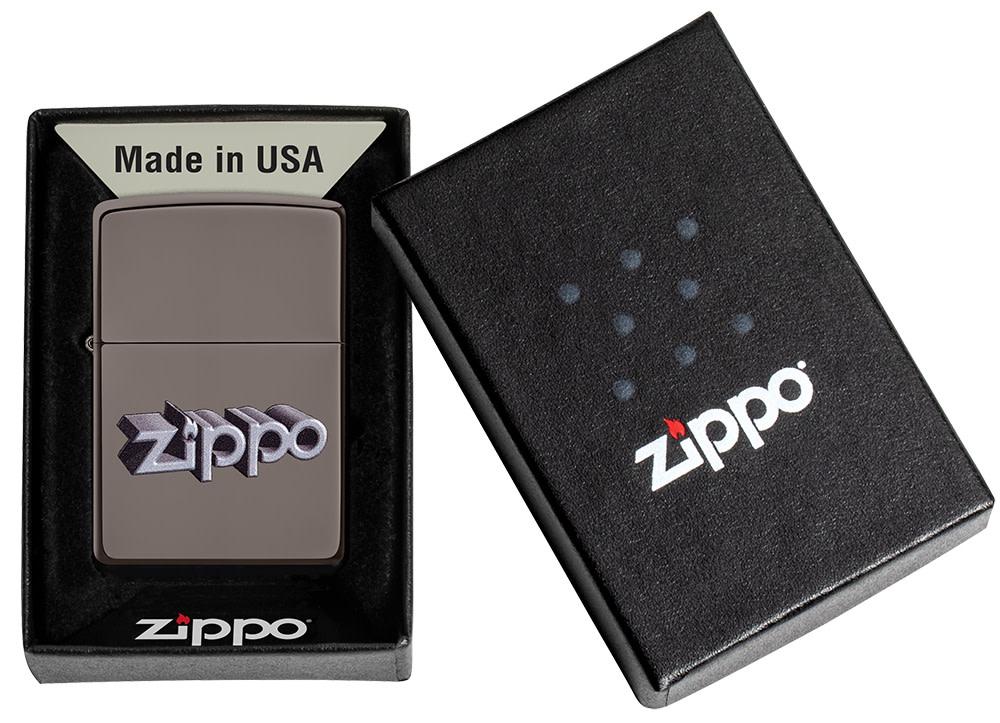 Zippo 3D Logo Design Black Ice® Windproof Lighter – Made in USA - Shop now at Mjoutdoorsgear UK