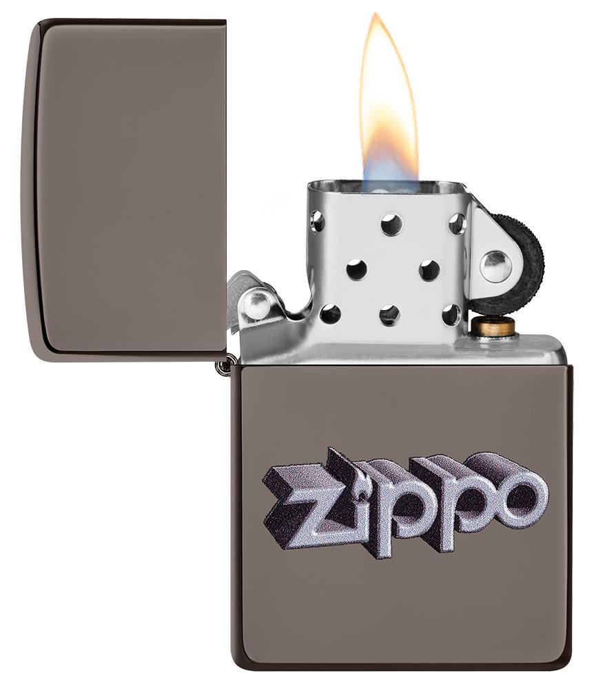 Zippo 3D Logo Design Black Ice® Windproof Lighter – Made in USA - Shop now at Mjoutdoorsgear UK