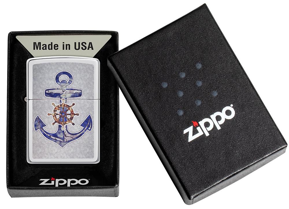 Anchor Design High Polish Chrome Windproof Lighter – Zippo UK