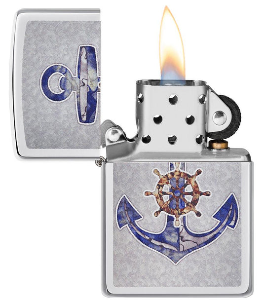 Anchor Design High Polish Chrome Windproof Lighter – Zippo UK