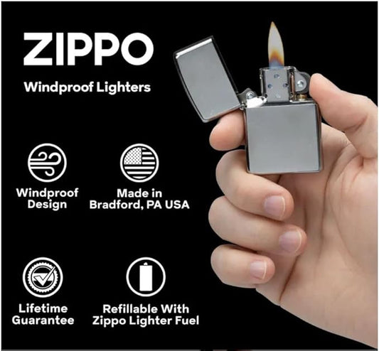 Zippo Lighter- Chevy Chevrolet American Flags USA Brushed Chrome Windproof Lighter - Shop now at Mjoutdoorsgear UK