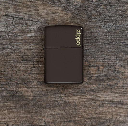 Zippo Classic Brown Zippo Logo Windproof Lighter | Made in USA | Shop now at Mjoutdoorsgear UK