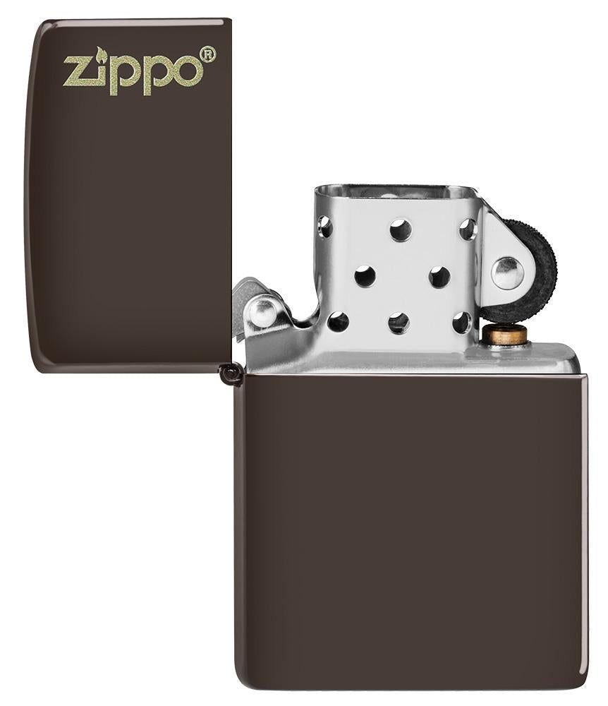 Zippo Classic Brown Zippo Logo Windproof Lighter | Made in USA | Shop now at Mjoutdoorsgear UK