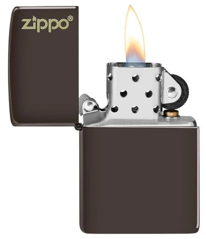 Zippo Brown Basic Model Logo Lighter