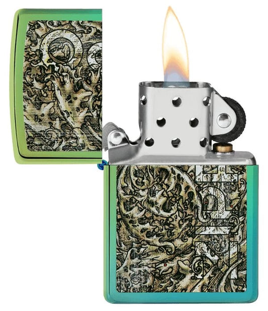 Zippo Design High Polish Teal - ZIPPO - Top original American lighters - Shop now at Mjoutdoorsgear UK