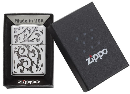 Elegant Filigree Chrome Windproof Lighter – Zippo UK