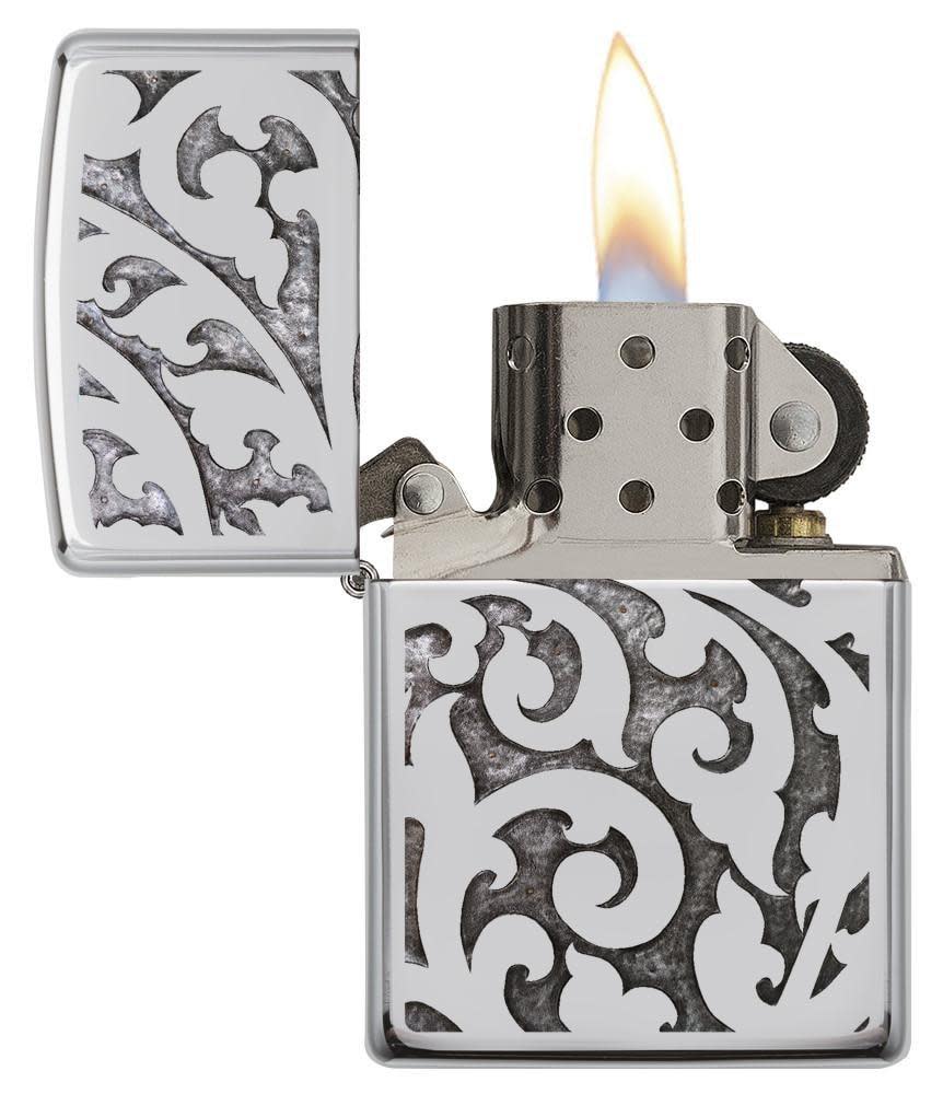 Elegant Filigree Chrome Windproof Lighter – Zippo UK