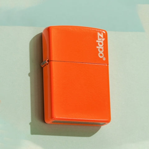 Zippo Orange Matte Windproof Lighter with Zippo Logo – Basic Model