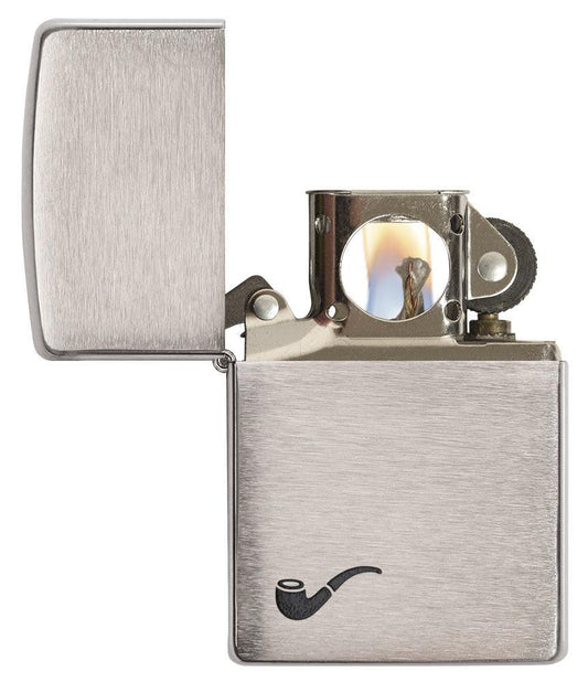 Zippo Pipe Brushed Chrome Windproof Lighter