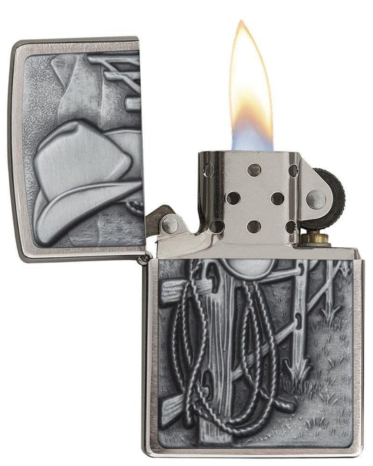 Zippo Resting Cowboy Emblem Windproof Lighter - Shop now at Mjoutdoorsgear UK