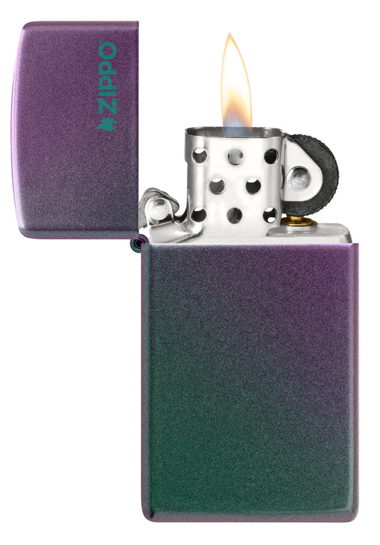 Zippo Slim® Iridescent Zippo Logo Windproof Lighter – Made in USA - Shop now at Mjoutdoorsgear UK