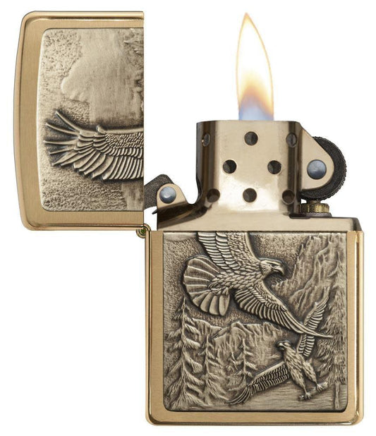 Zippo Soaring Eagles Emblem Windproof Lighter – Zippo UK