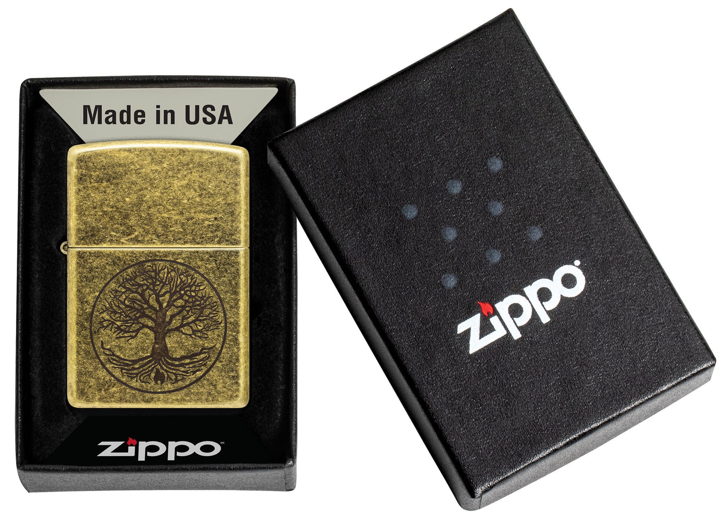 Zippo Tree Of Life Antique Brass Windproof Lighter – Zippo USA