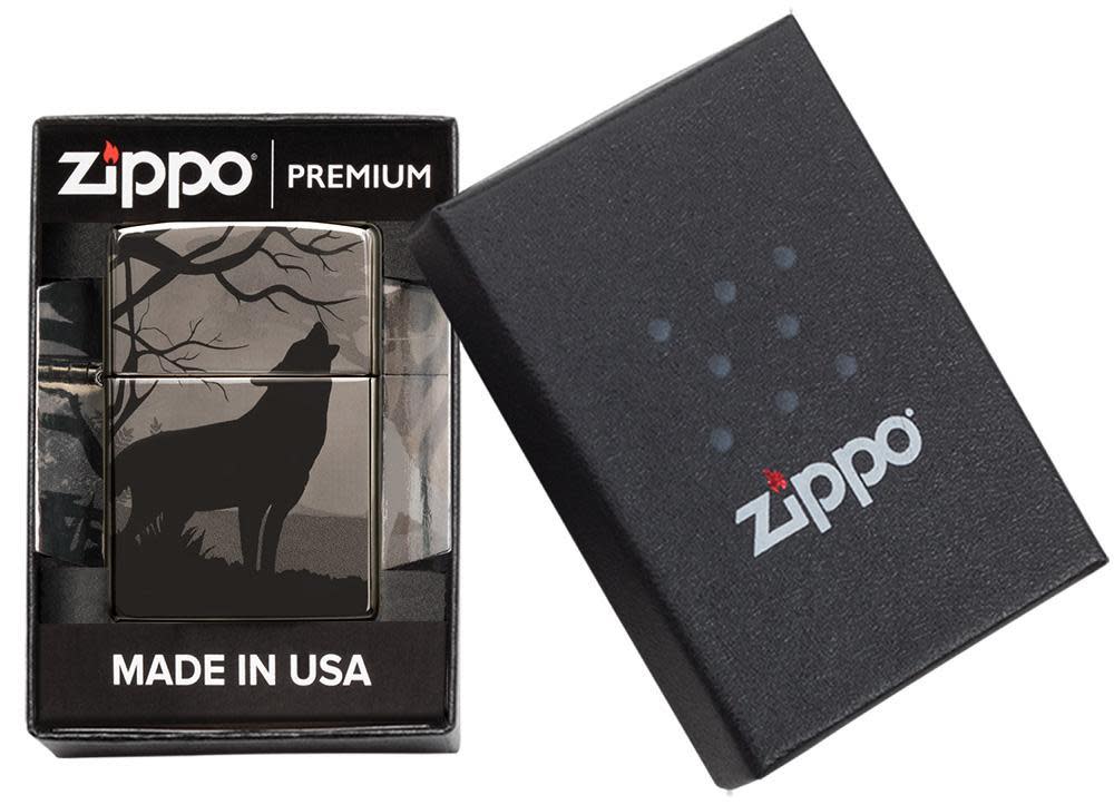 Wolves Design Photo Image 360° Black Ice Windproof Lighter – Zippo UK
