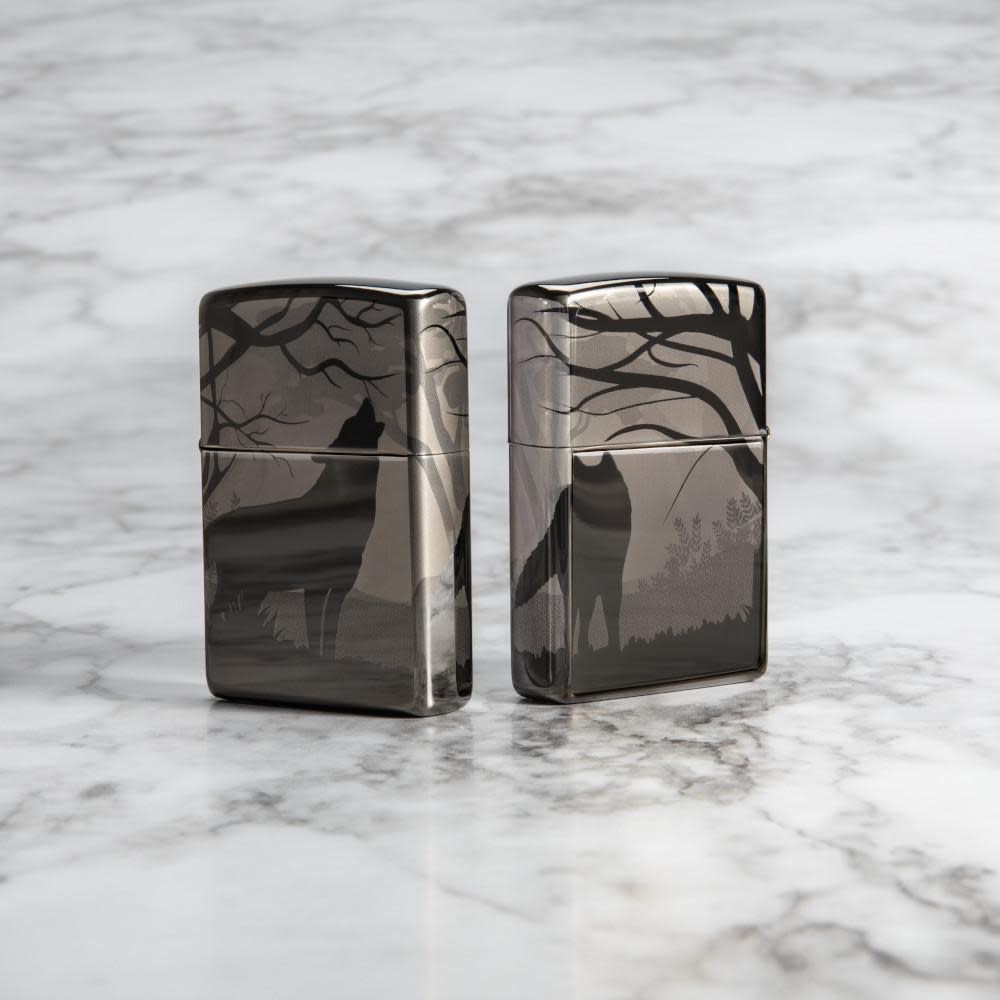 Wolves Design Photo Image 360° Black Ice Windproof Lighter – Zippo UK