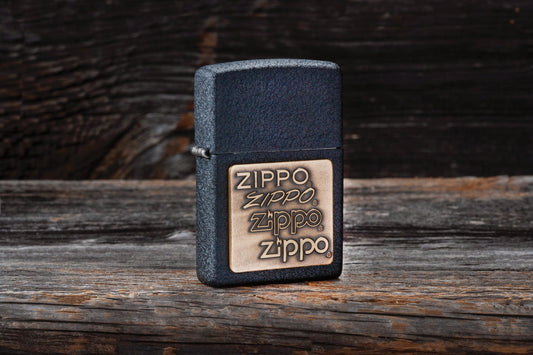 Zippo Brass Logo Emblem Black Crackle® Lighter – Zippo USA